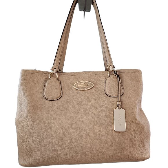 Euc Coach Kitt Carryall Tan Leather Shoulder Bag Handbag - Picture 2 of 13